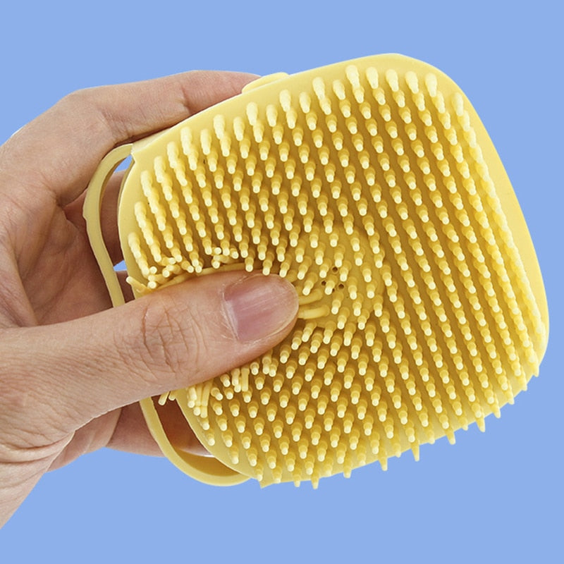Escova de silicone massageadora utilizável no seu banho ou do seu pet